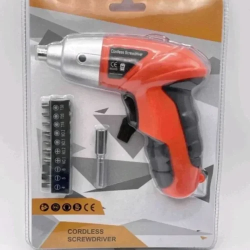 Mini aku šrafilica sa setom bitova, idealna za sve kućne popravke i poslove.