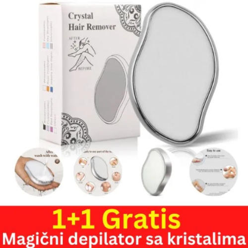 Slika prikazuje magični depilator sa kristalima, efikasno sredstvo za bezbolno uklanjanje dlačica i piling.