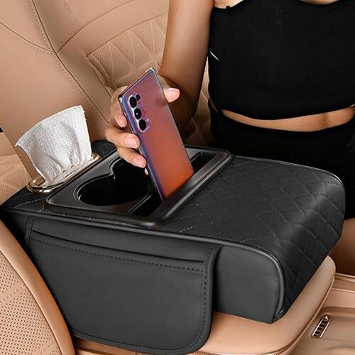 Slika multifunkcionalnog auto naslona za ruku sa držačem za čaše i pregradama